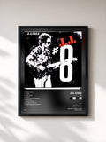 #noir Tableau de l'album #8 de J.J. Cale, cadre noir, imprimé et encadré en France