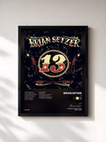 #noir Tableau de l'album 13 de Brian Setzer, cadre noir, imprimé et encadré en France