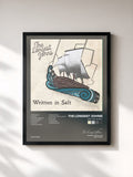 #noir Tableau de l'album Written In Salt de The Longest Johns, cadre noir, imprimé et encadré en France