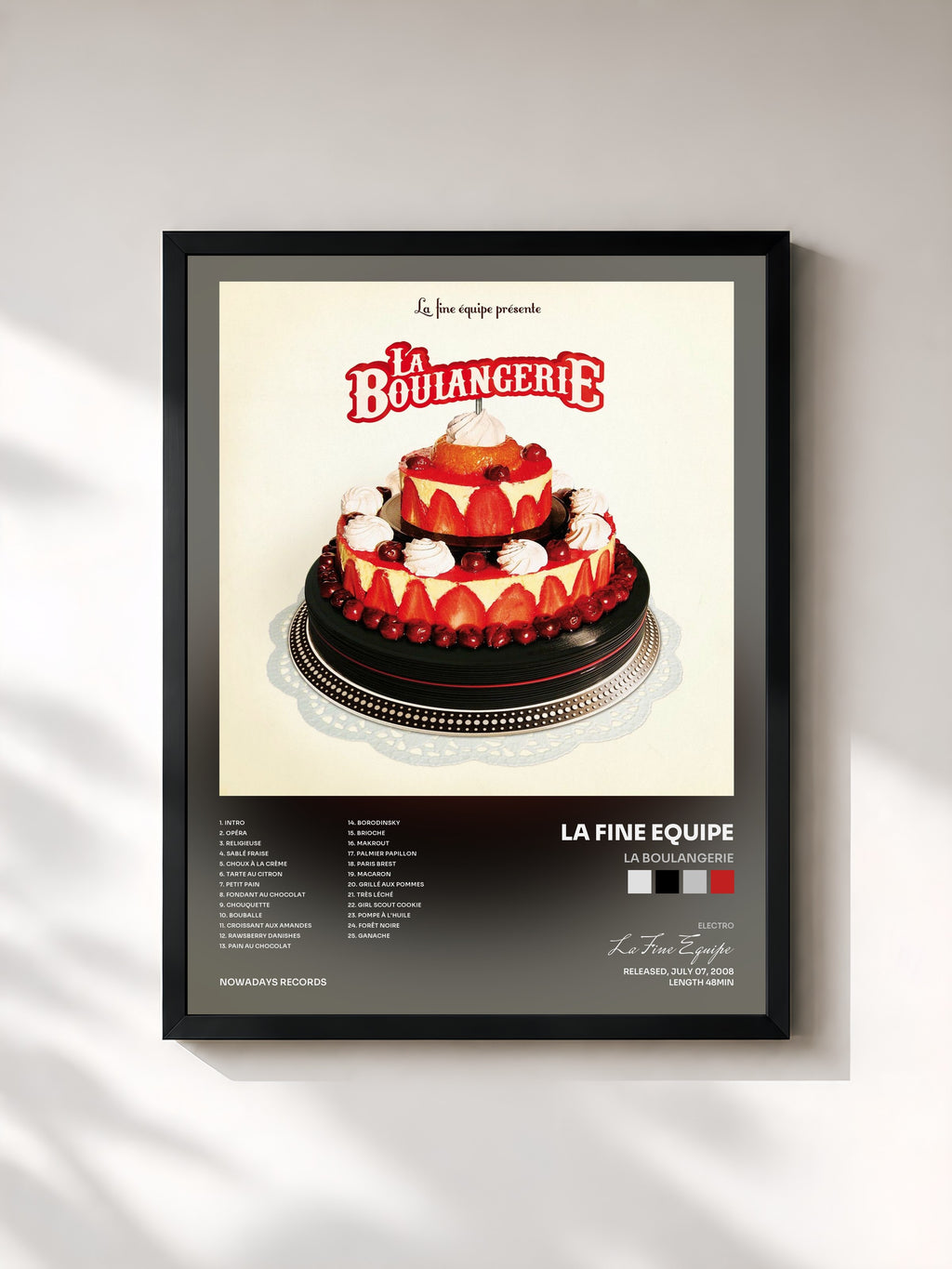 #noir Tableau de l'album La Boulangerie de La Fine Equipe, cadre noir, imprimé et encadré en France