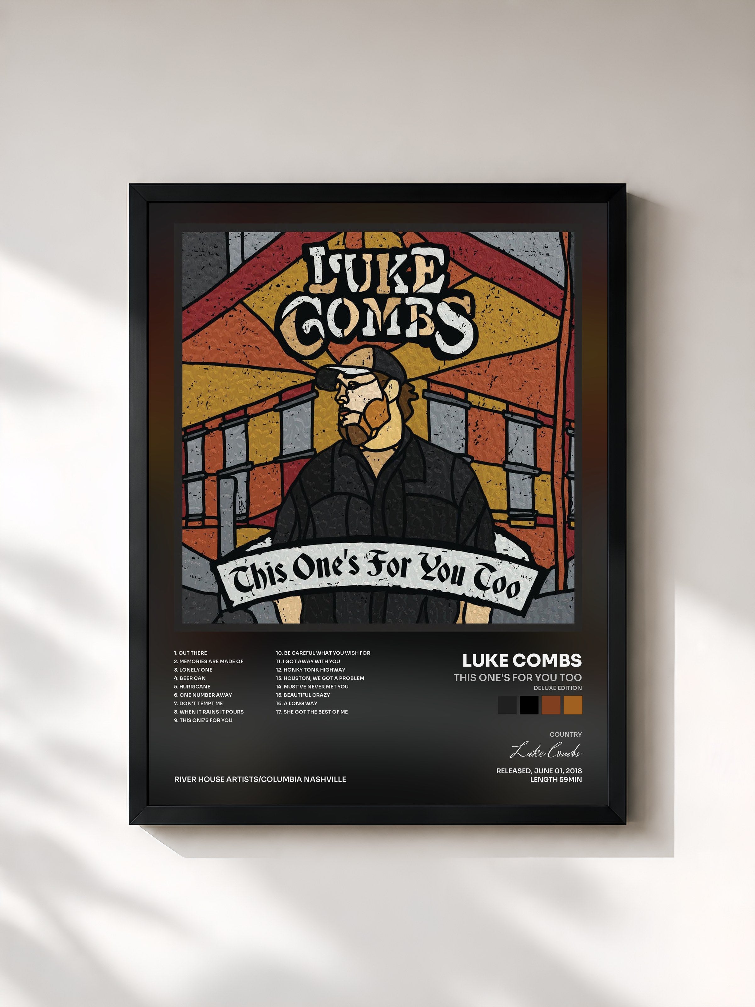 #noir Tableau de l'album This One's for You Too (Deluxe Edition) de Luke Combs, cadre noir, imprimé et encadré en France