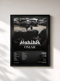 #noir Tableau de l'album HABIBA de Omar, cadre noir, imprimé et encadré en France