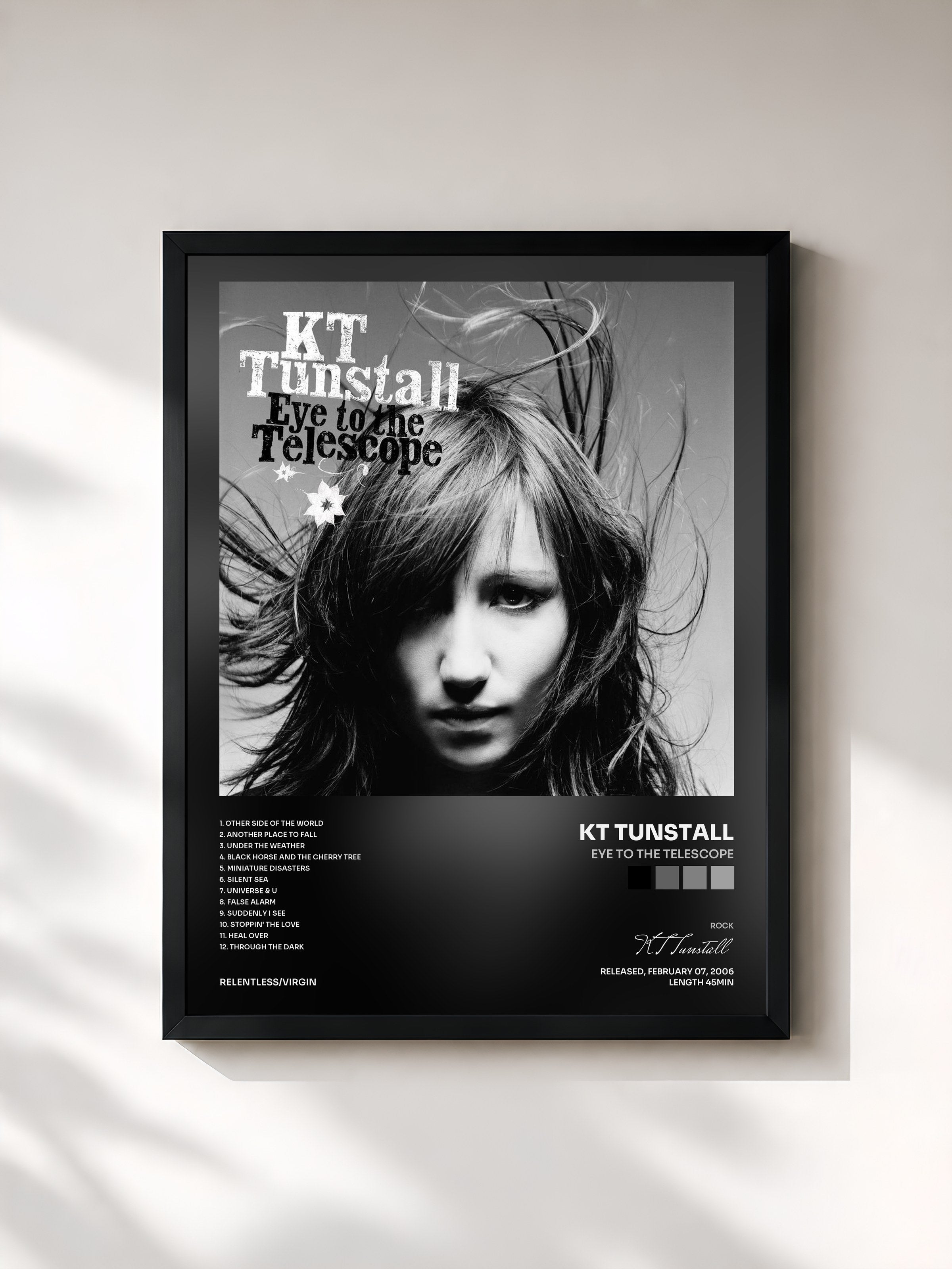 #noir Tableau de l'album Eye To The Telescope de KT Tunstall, cadre noir, imprimé et encadré en France