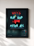 #noir Tableau de l'album Hip Hop After All de Guts, cadre noir, imprimé et encadré en France