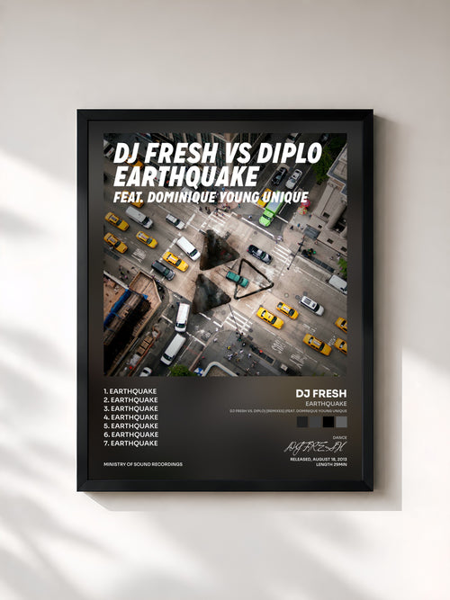 DJ FRESH · Earthquake (DJ Fresh vs. Diplo) [Remixes] (feat. Dominique Young Unique) — Affiche encadrée