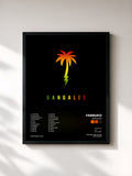 #noir Tableau de l'album Gangalee de Farruko, cadre noir, imprimé et encadré en France