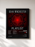 #noir Tableau de l'album Dean Winchester Soundtrack de Fandom, cadre noir, imprimé et encadré en France