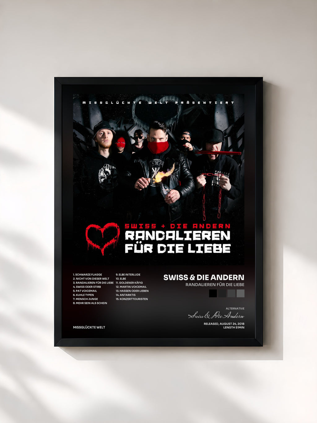 #noir Randalieren für die Liebe di Swiss & Die Andern in stampa incorniciata, cornice nera, stampata e incorniciata in Francia