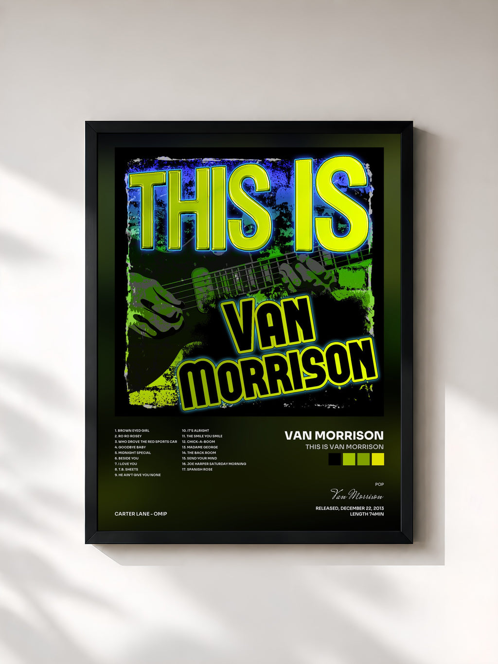 #noir Tableau de l'album This Is Van Morrison de Van Morrison, cadre noir, imprimé et encadré en France