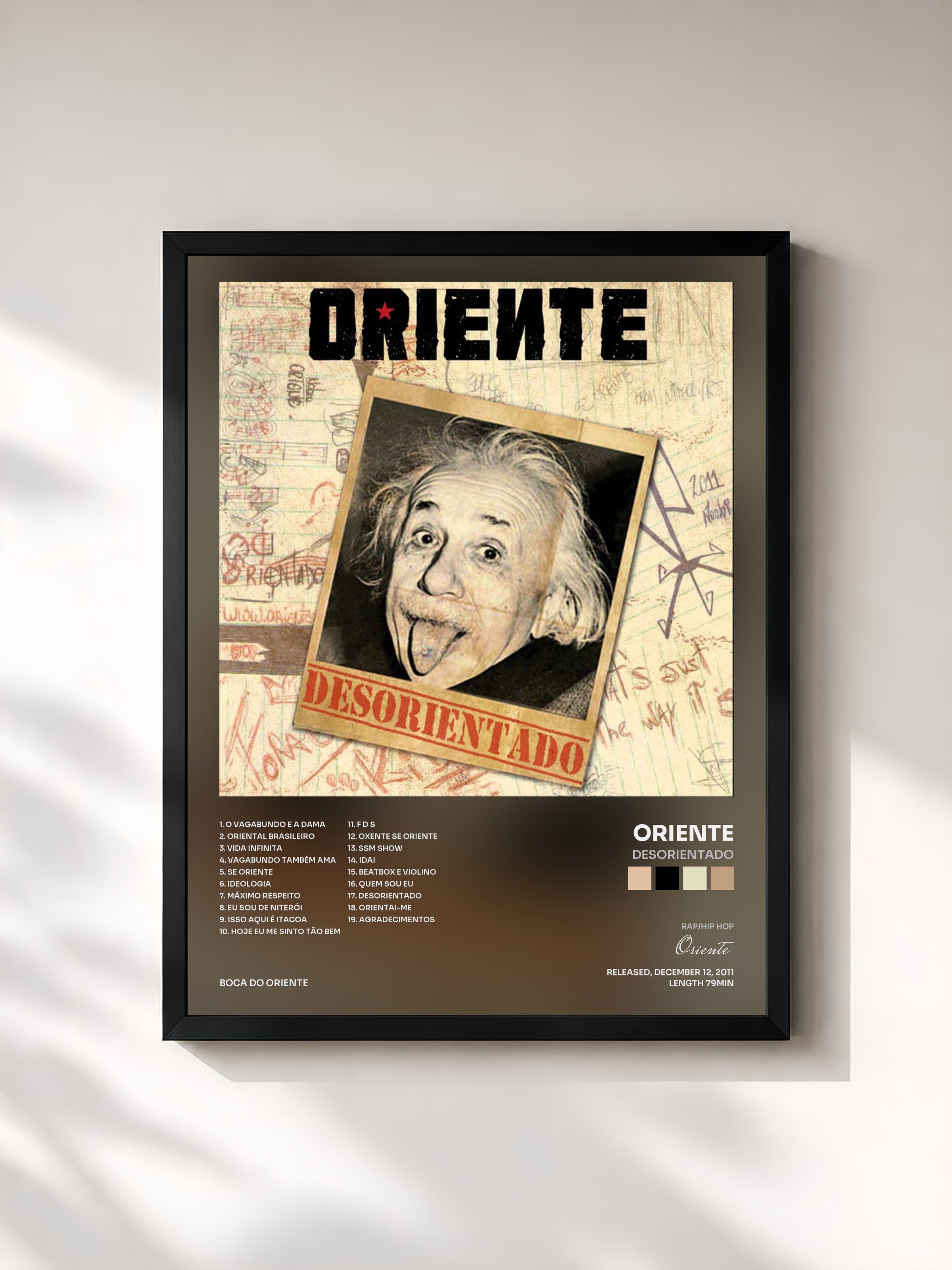 #noir Tableau de l'album Desorientado de Oriente, cadre noir, imprimé et encadré en France
