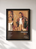 #noir Tableau de l'album Through The Fire de Peabo Bryson, cadre noir, imprimé et encadré en France