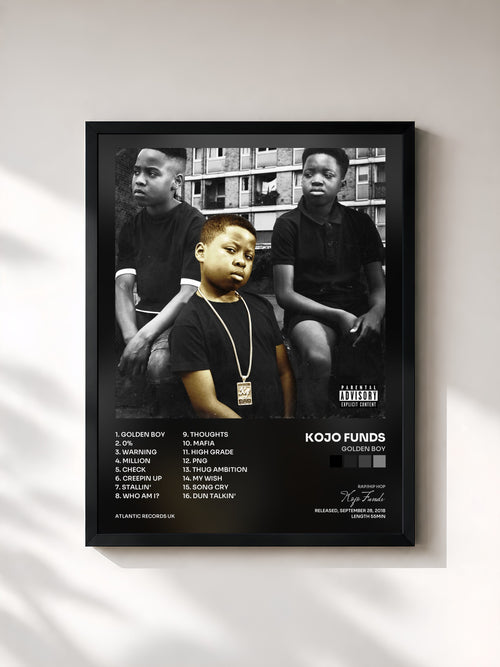 Kojo Funds · Golden Boy — Affiche encadrée