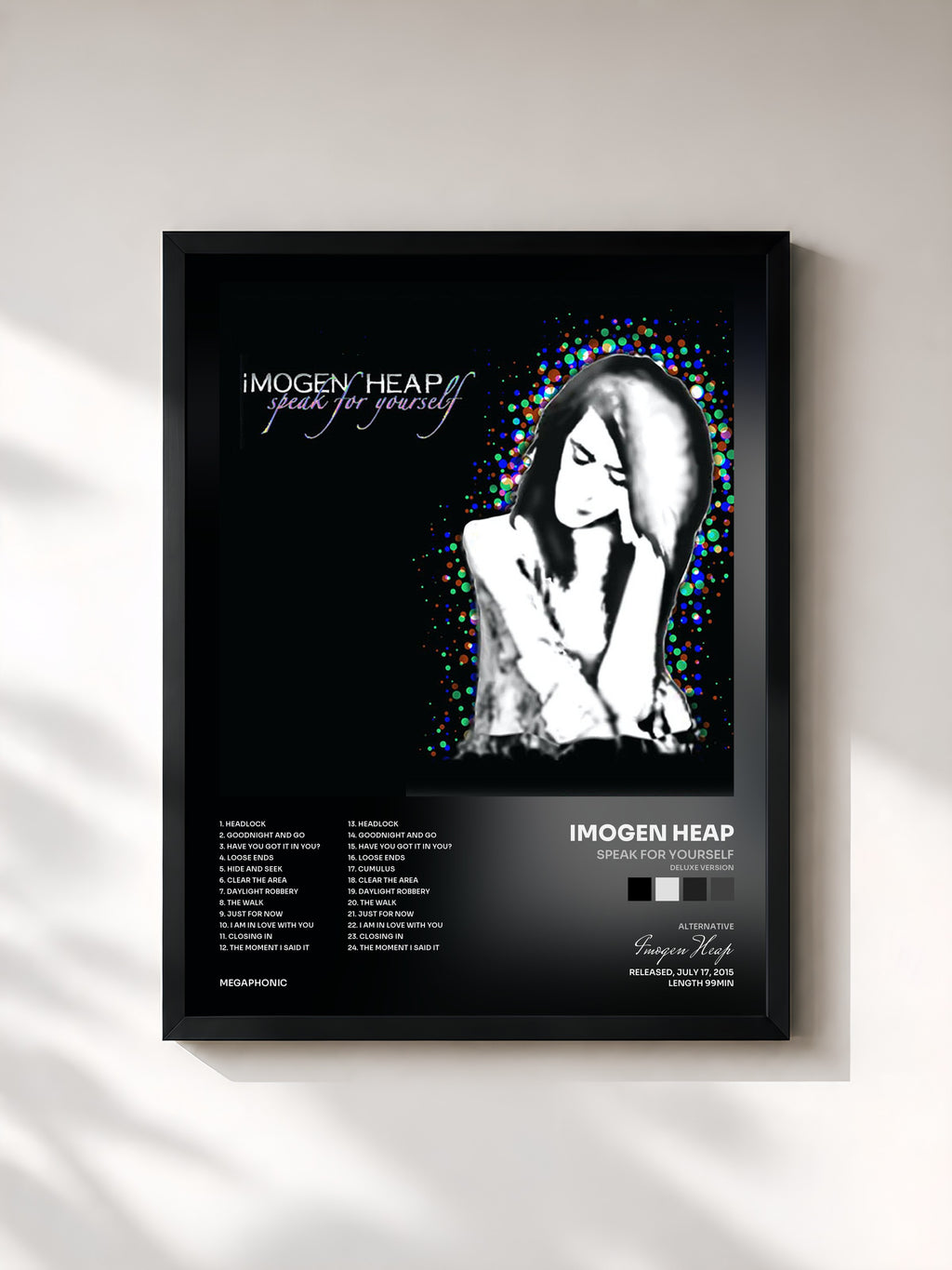 #noir Tableau de l'album Speak for Yourself (Deluxe Version) de Imogen Heap, cadre noir, imprimé et encadré en France