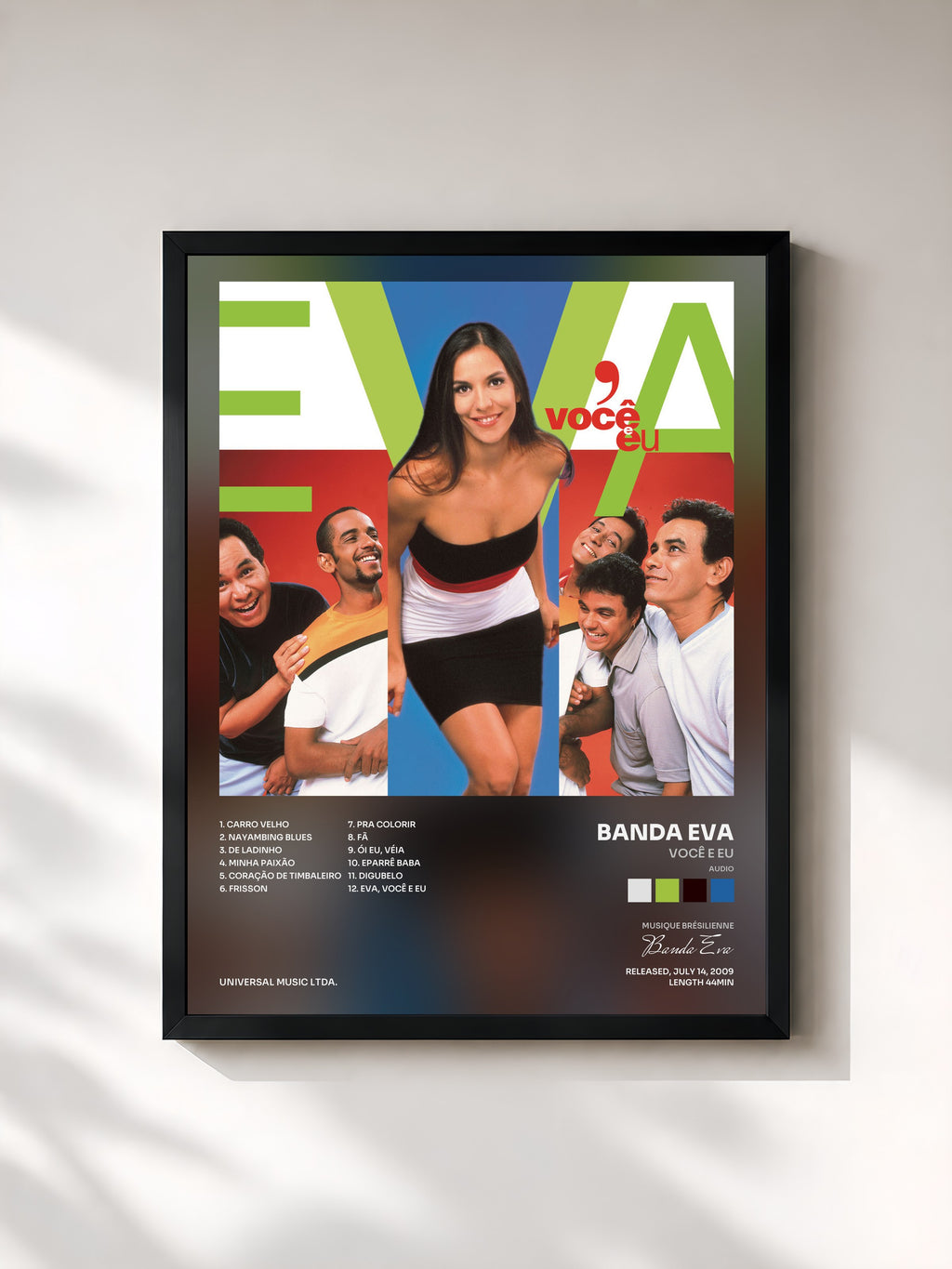 #noir Tableau de l'album Você E Eu (Audio) de Banda Eva, cadre noir, imprimé et encadré en France