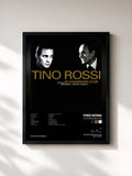 #noir Tableau de l'album 20 chansons d'or de Tino Rossi, cadre noir, imprimé et encadré en France