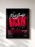 #noir Tableau de l'album Kickin' de Rick James, cadre noir, imprimé et encadré en France