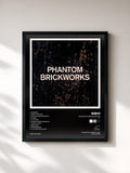 #noir Tableau de l'album PHANTOM BRICKWORKS (LP II) de Bibio, cadre noir, imprimé et encadré en France