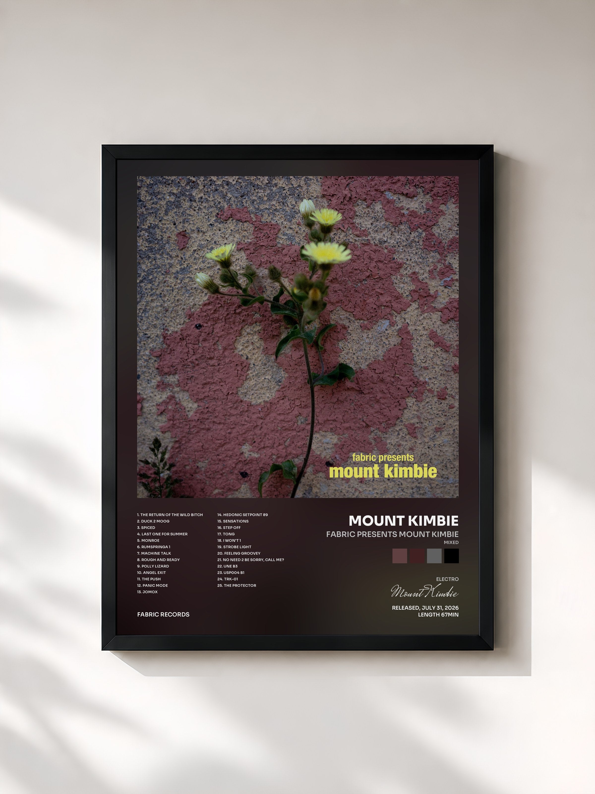 #noir Tableau de l'album fabric presents Mount Kimbie (Mixed) de Mount Kimbie, cadre noir, imprimé et encadré en France