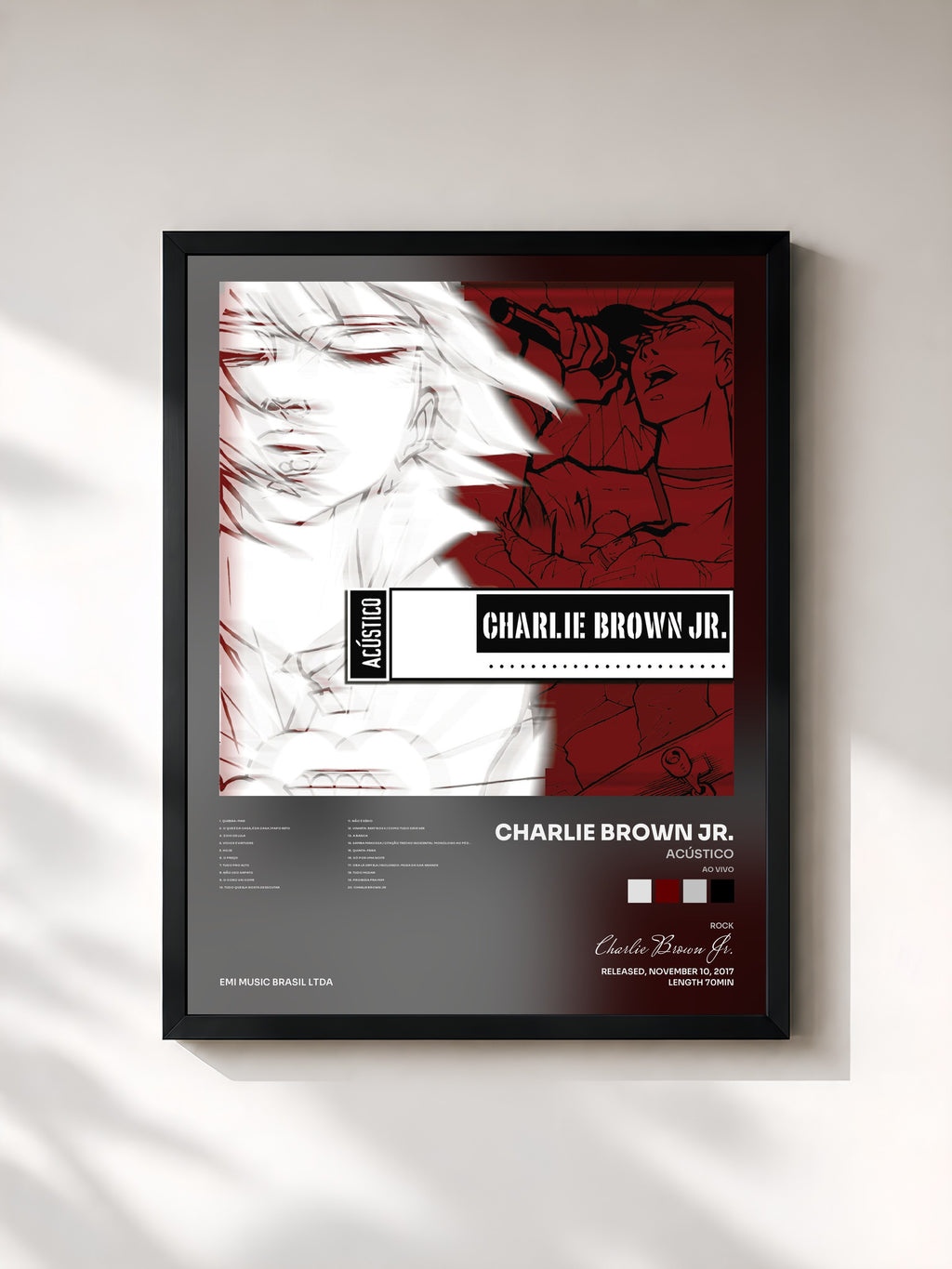 #noir Acústico (Ao Vivo) von Charlie Brown Jr. als gerahmter Kunstdruck, schwarzer Rahmen, gedruckt und gerahmt in Frankreich