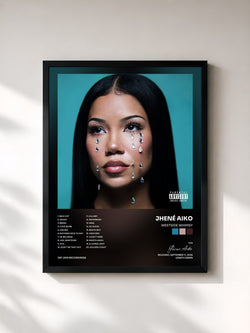 #noir Tableau de l'album Westside Whimsy de Jhené Aiko, cadre noir, imprimé et encadré en France
