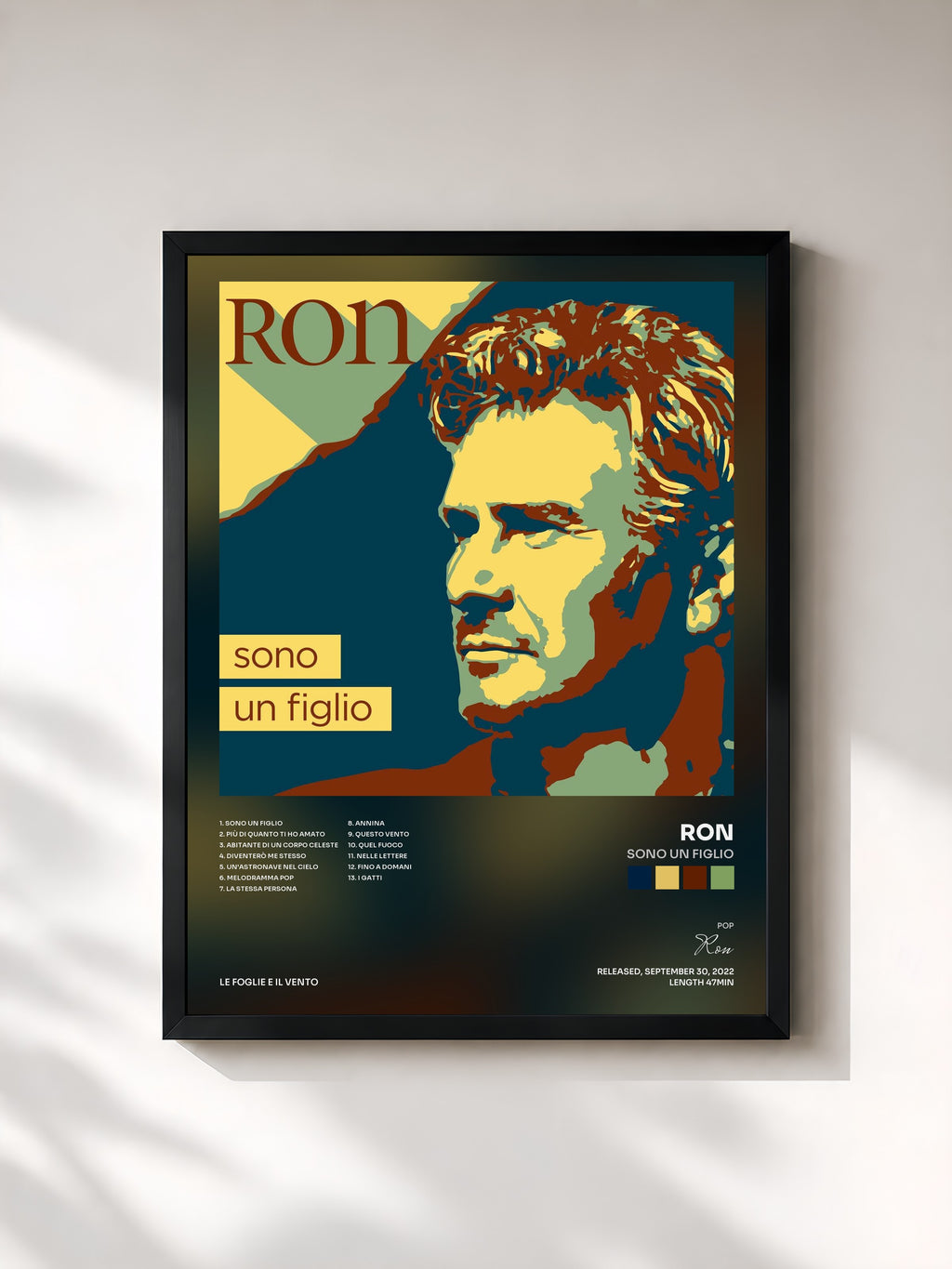 #noir Tableau de l'album Sono un figlio de Ron, cadre noir, imprimé et encadré en France