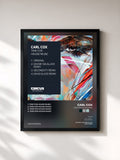 #noir Tableau de l'album Time for House Music de Carl Cox, cadre noir, imprimé et encadré en France