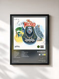 #noir Tableau de l'album THE WIZARD de M Huncho, cadre noir, imprimé et encadré en France
