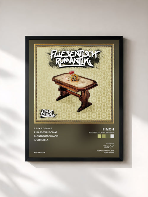 FiNCH · Fliesentisch Romantik — Affiche encadrée