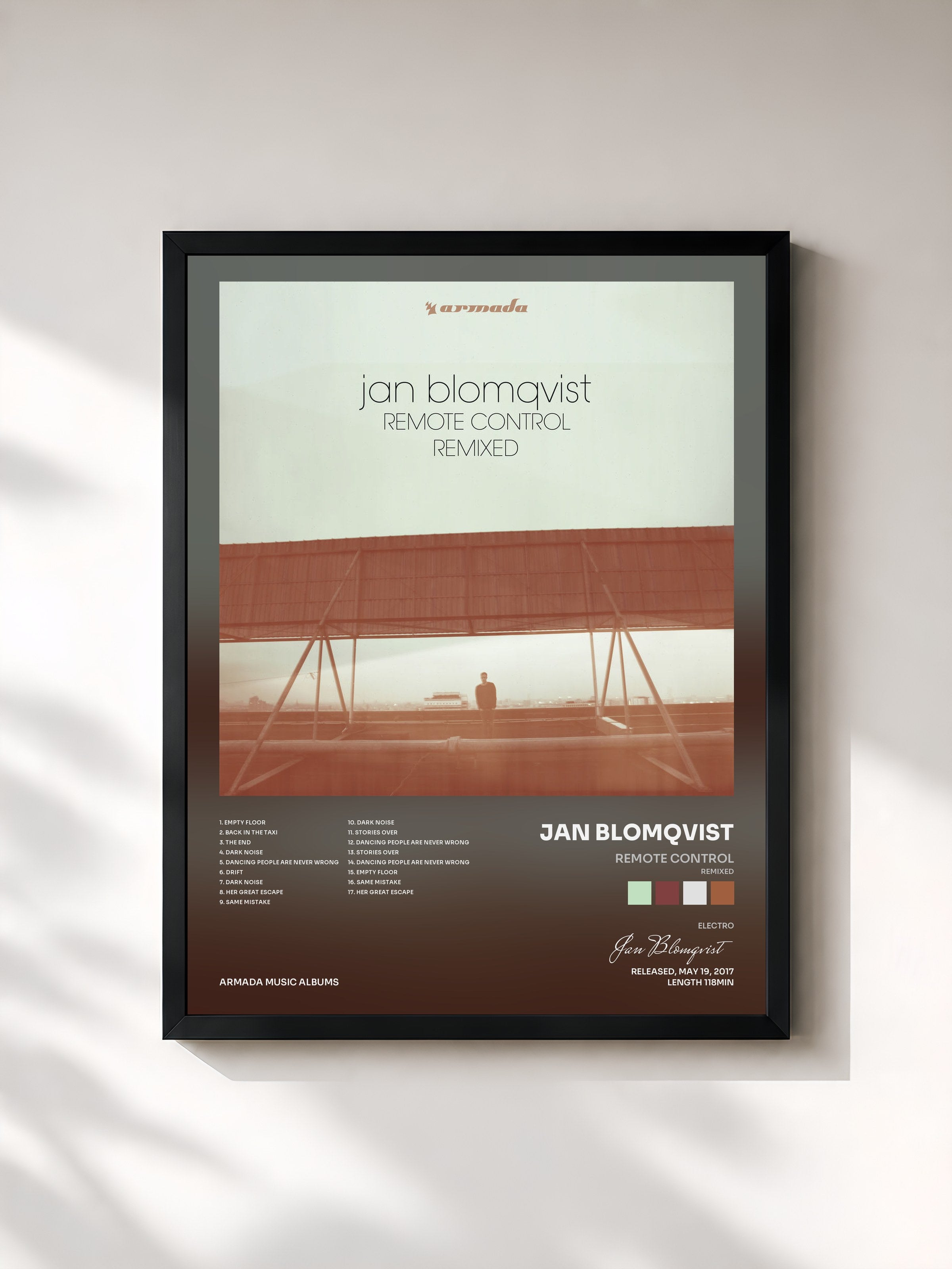 #noir Tableau de l'album Remote Control (Remixed) de Jan Blomqvist, cadre noir, imprimé et encadré en France