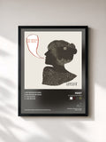#noir Tableau de l'album My Moon My Man de Feist, cadre noir, imprimé et encadré en France