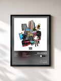 #noir Tableau de l'album homeless n*gga pop music de Jim Legxacy, cadre noir, imprimé et encadré en France