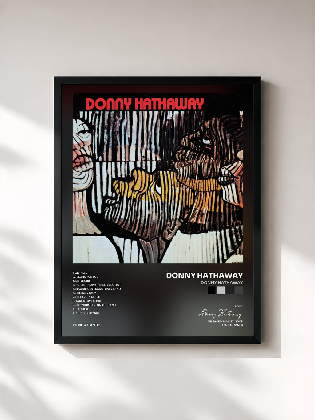 #noir Tableau de l'album Donny Hathaway de Donny Hathaway, cadre noir, imprimé et encadré en France