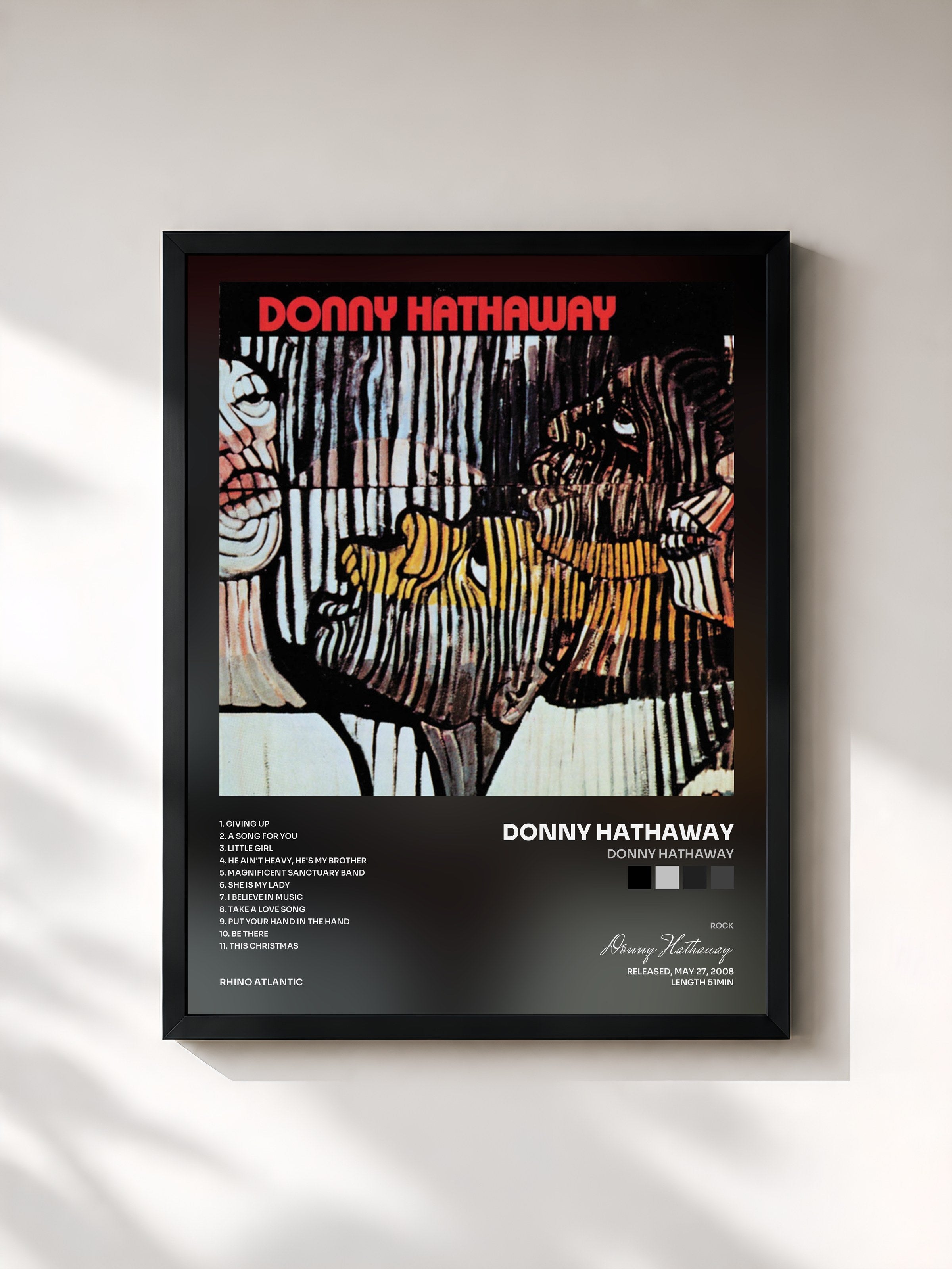 #noir Tableau de l'album Donny Hathaway de Donny Hathaway, cadre noir, imprimé et encadré en France