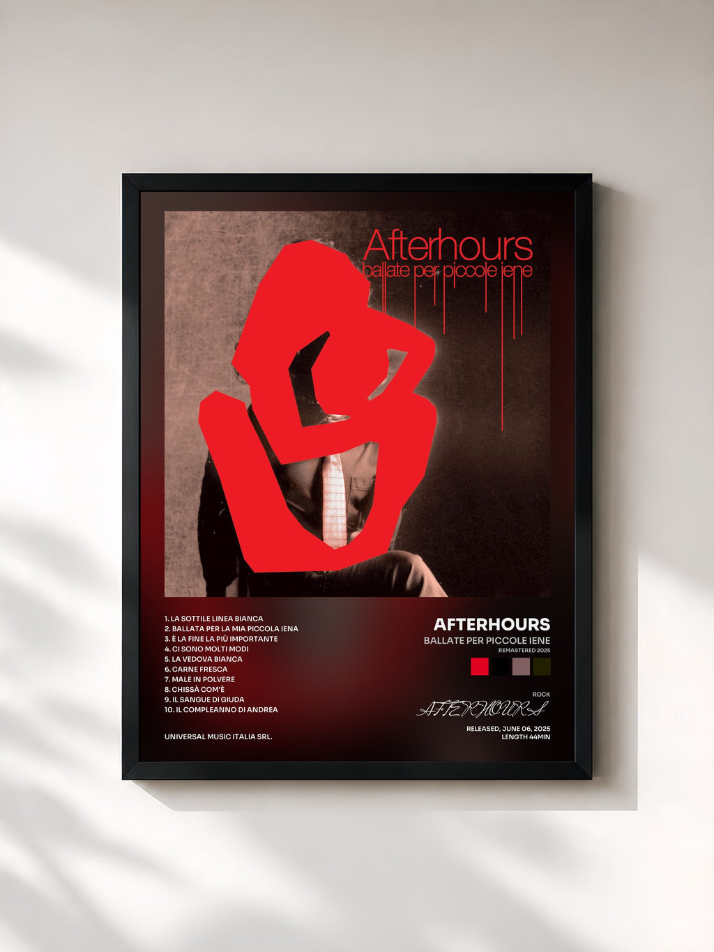 #noir Ballate Per Piccole Iene (Remastered 2025) von AFTERHOURS als gerahmter Kunstdruck, schwarzer Rahmen, gedruckt und gerahmt in Frankreich