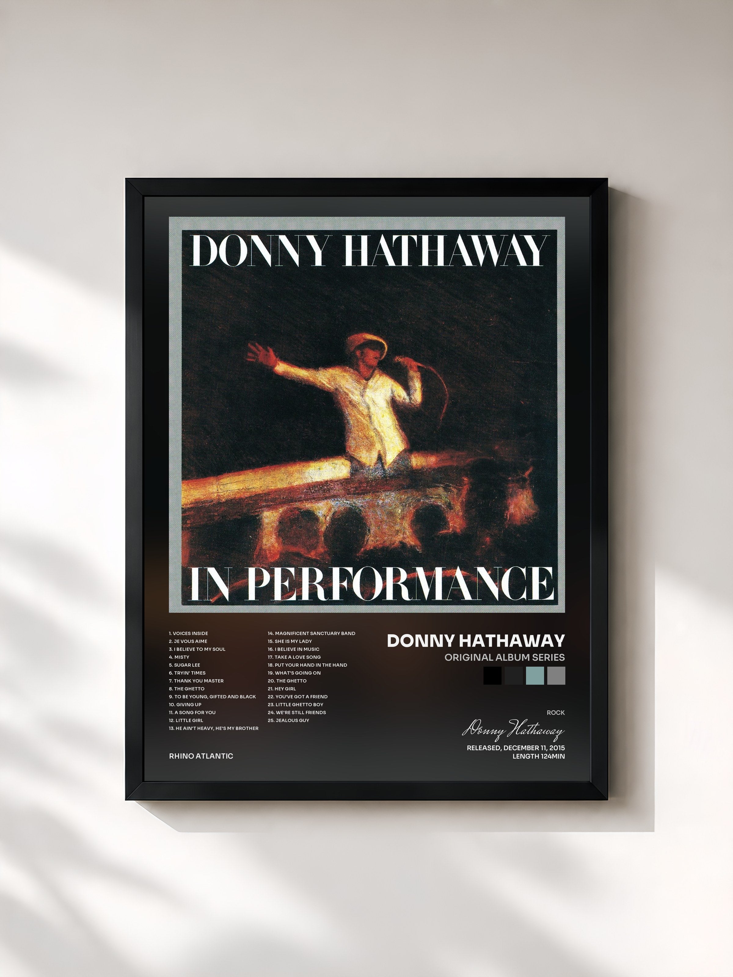 #noir Tableau de l'album Original Album Series de Donny Hathaway, cadre noir, imprimé et encadré en France