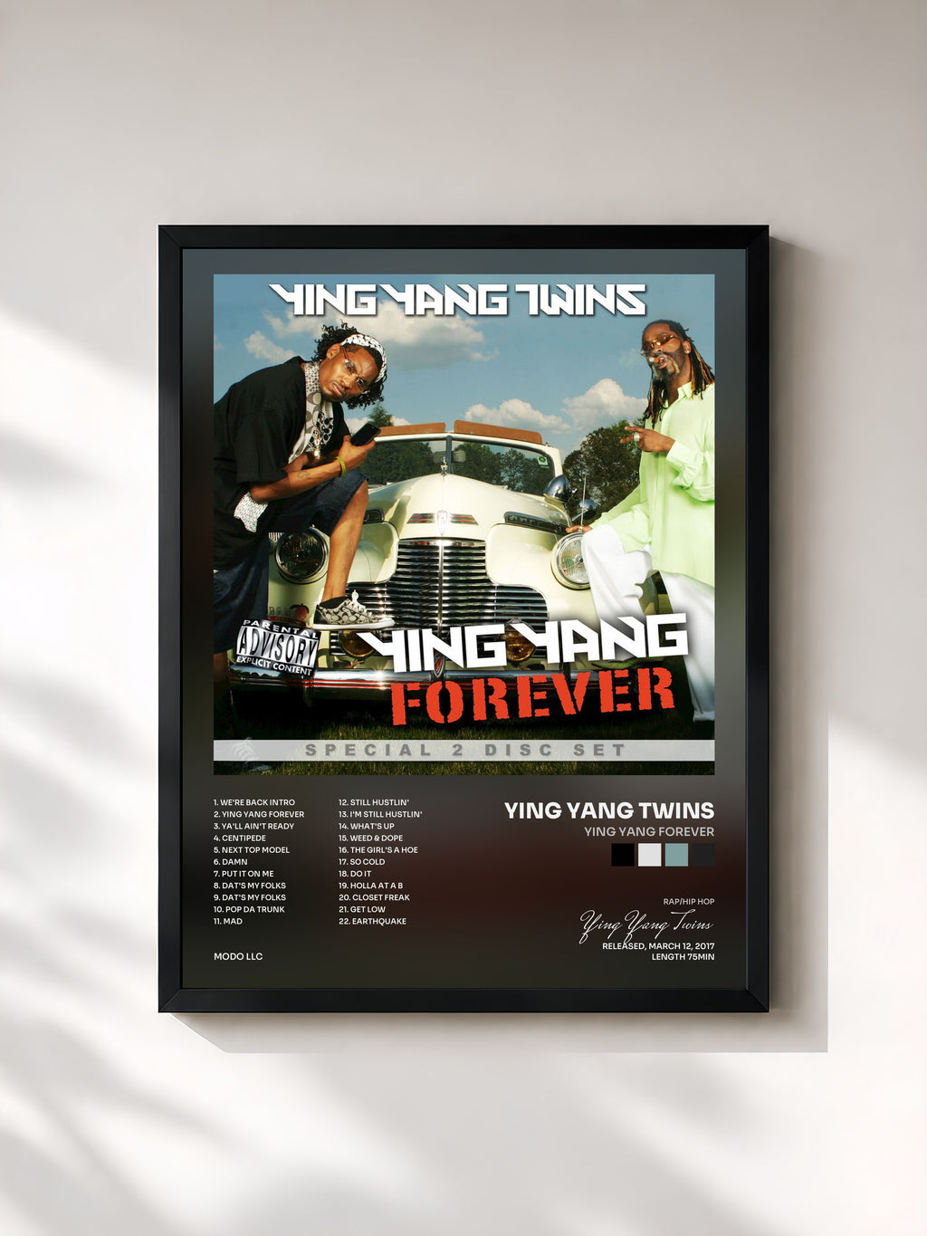 #noir Tableau de l'album Ying Yang Forever de Ying Yang Twins, cadre noir, imprimé et encadré en France