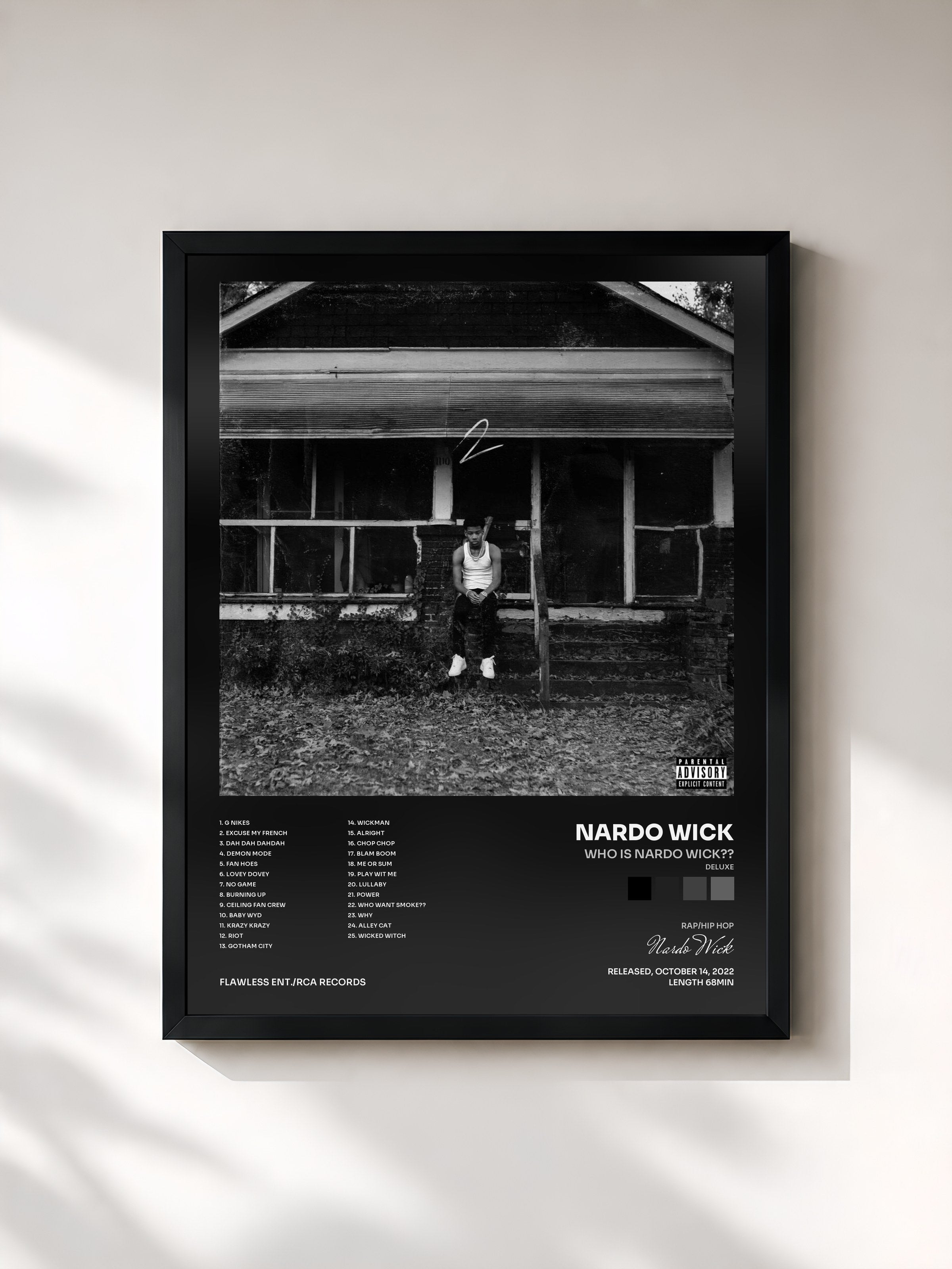 #noir Tableau de l'album Who is Nardo Wick?? (Deluxe) de Nardo Wick, cadre noir, imprimé et encadré en France