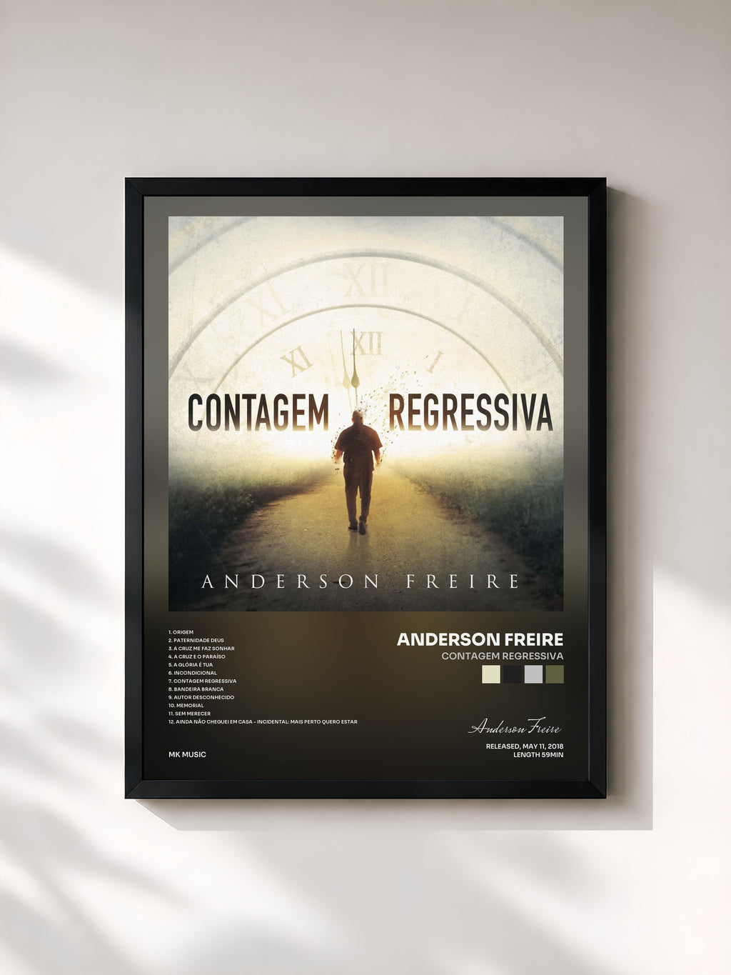 #noir Tableau de l'album Contagem Regressiva de Anderson Freire, cadre noir, imprimé et encadré en France