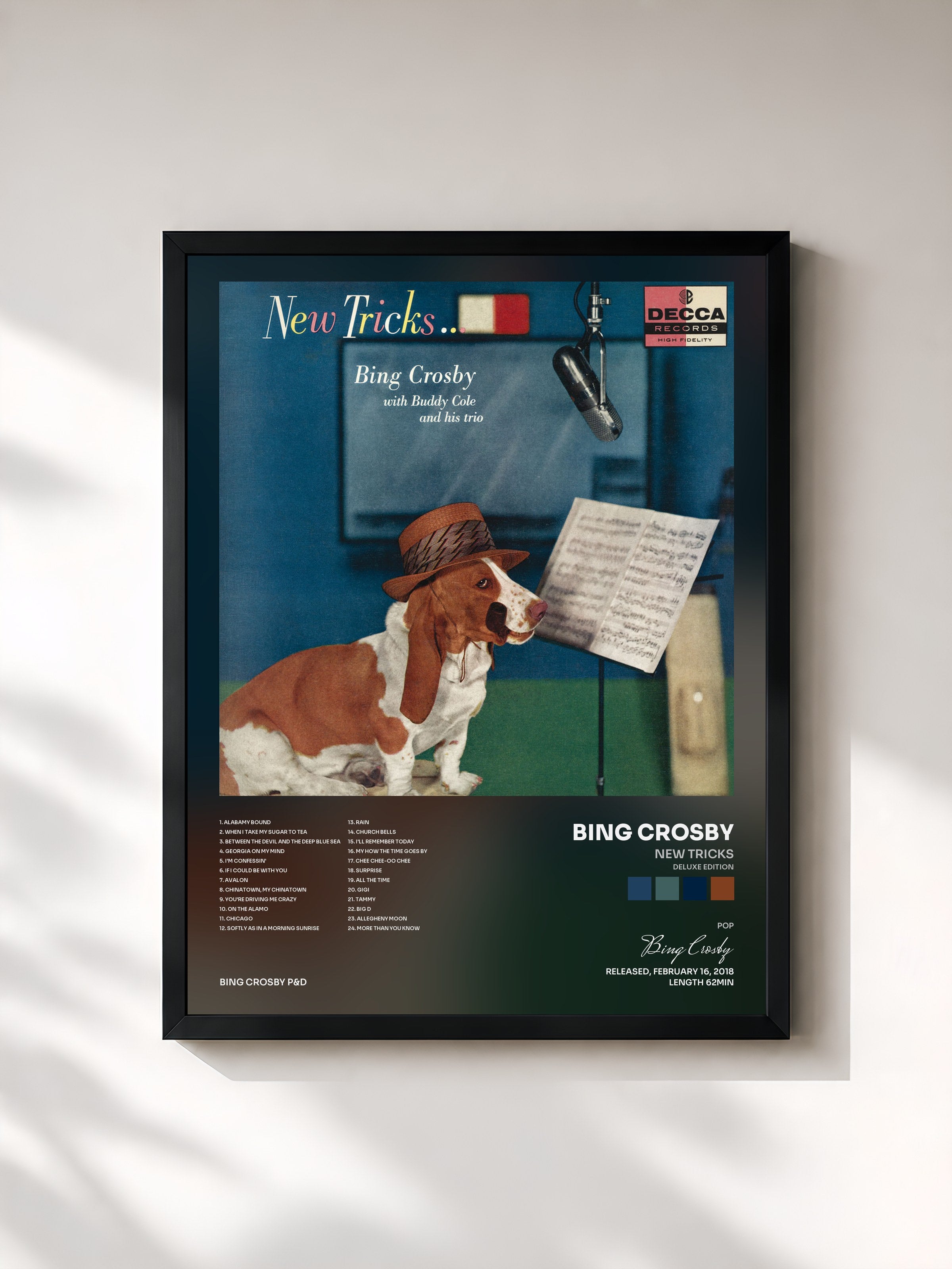 #noir Tableau de l'album New Tricks (Deluxe Edition) de Bing Crosby, cadre noir, imprimé et encadré en France