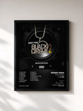 #noir Tableau de l'album Black Circle 2 de Money Man, cadre noir, imprimé et encadré en France