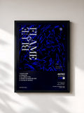 #noir Tableau de l'album BLUE FLAME de ASTRO, cadre noir, imprimé et encadré en France