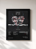 #noir Tableau de l'album Synesthesia de Courage My Love, cadre noir, imprimé et encadré en France