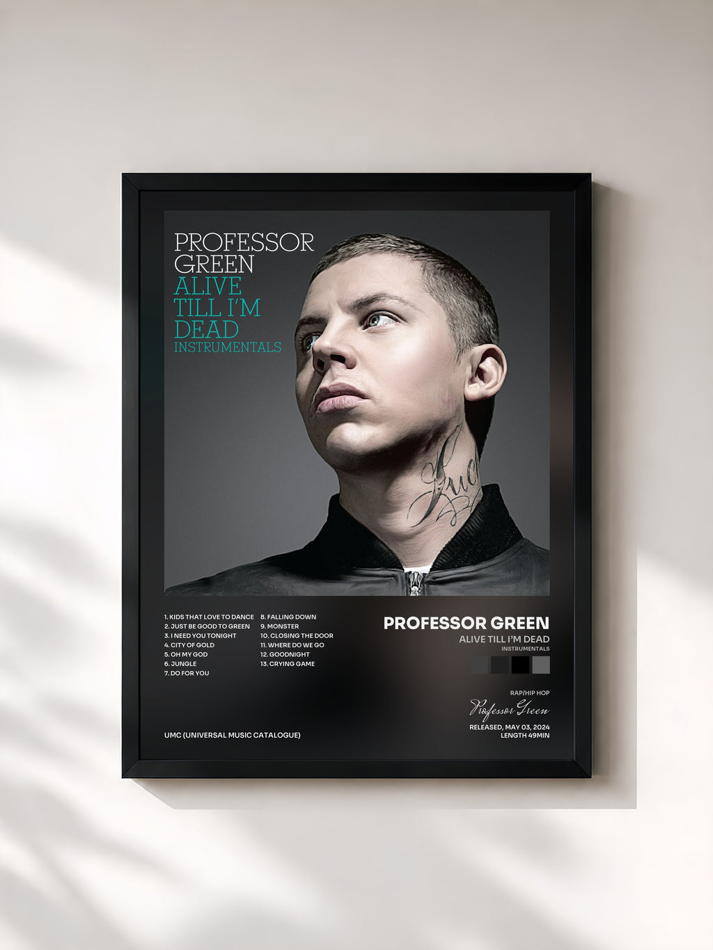 #noir Alive Till I’m Dead (Instrumentals) von Professor Green als gerahmter Kunstdruck, schwarzer Rahmen, gedruckt und gerahmt in Frankreich
