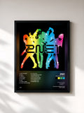 #noir Tableau de l'album WELCOME BACK de 2NE1, cadre noir, imprimé et encadré en France