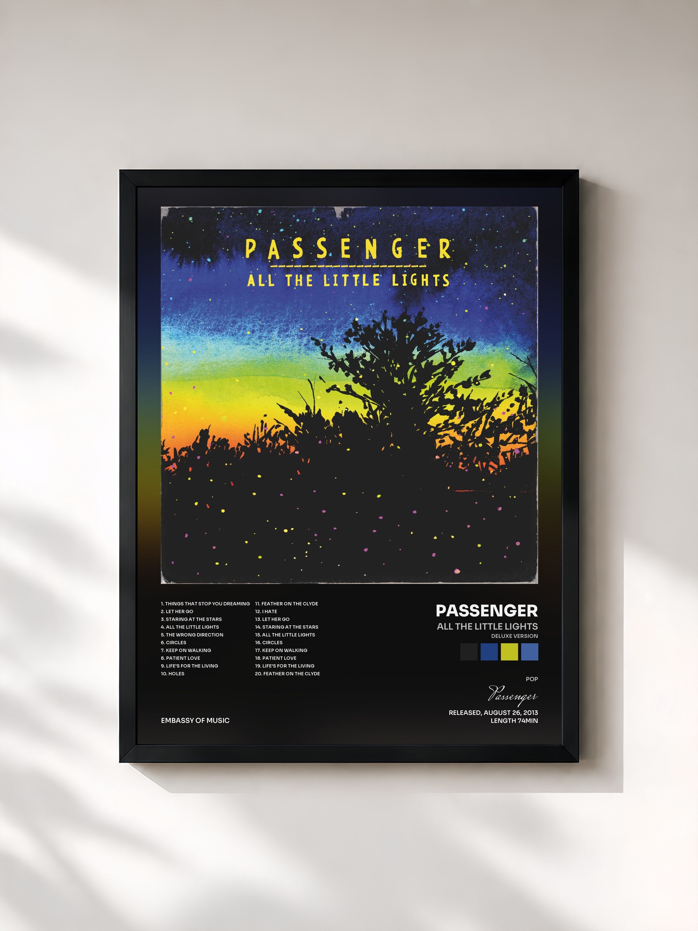 #noir Tableau de l'album All the Little Lights (Deluxe Version) de Passenger, cadre noir, imprimé et encadré en France