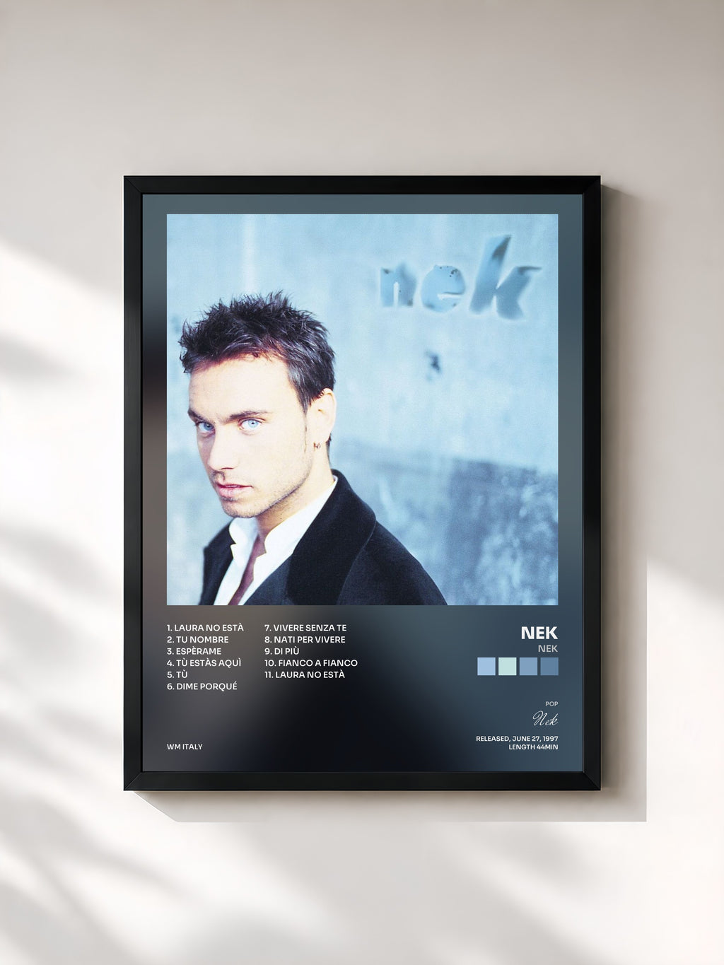 #noir Tableau de l'album Nek de Nek, cadre noir, imprimé et encadré en France