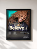 #noir Tableau de l'album Believe de Crystal Waters, cadre noir, imprimé et encadré en France