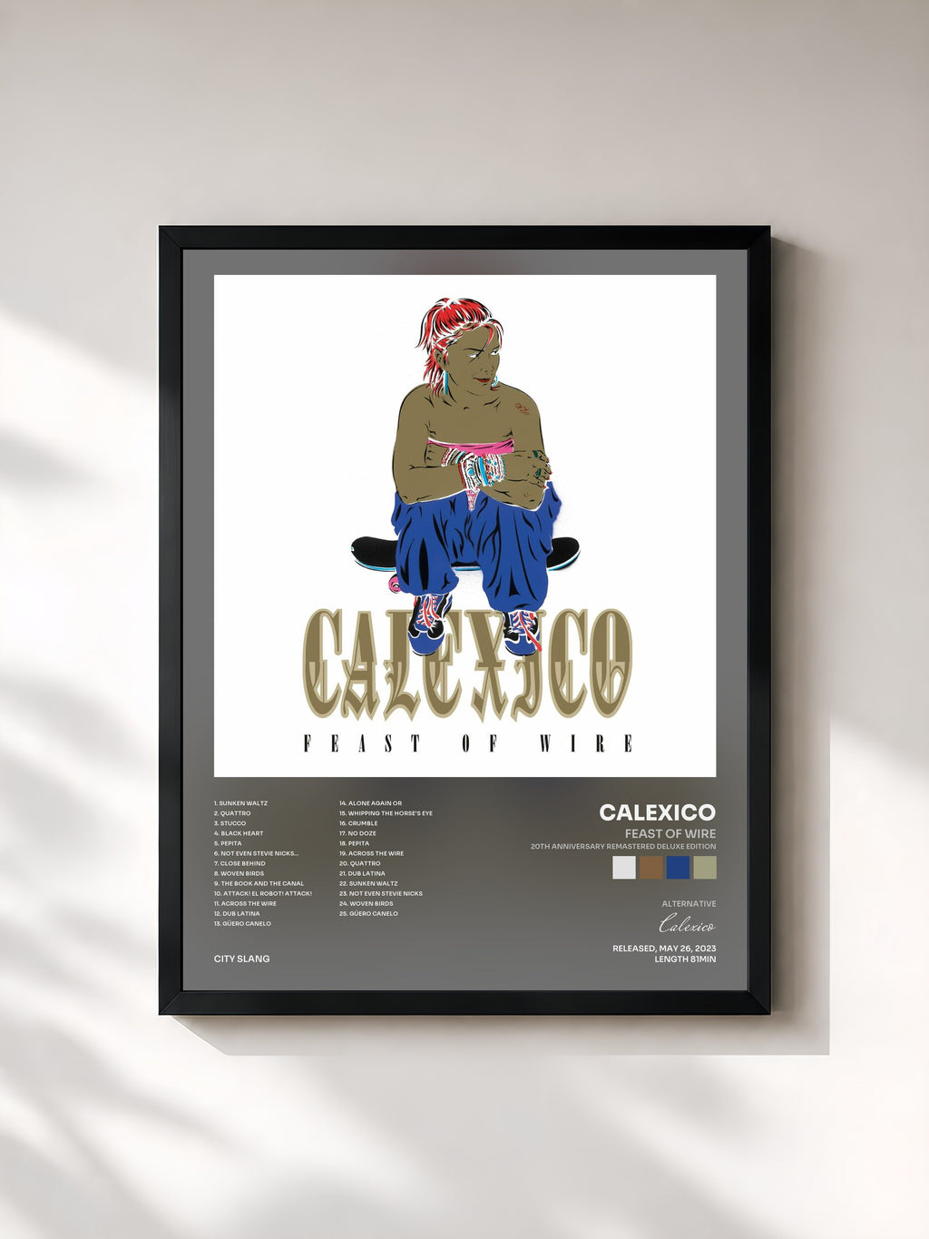 #noir Tableau de l'album Feast of Wire (20th Anniversary Remastered Deluxe Edition) de Calexico, cadre noir, imprimé et encadré en France