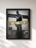 #noir Tableau de l'album Take Your Hats Off de Giggs, cadre noir, imprimé et encadré en France