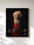 #noir Tableau de l'album Comunisti col Rolex de J-AX, cadre noir, imprimé et encadré en France